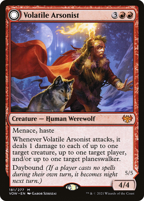 Volatile Arsonist // Dire-Strain Anarchist (VOW-181) - mythic: (Double Faced Transform) - Foil