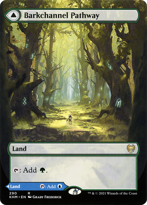 Barkchannel Pathway // Tidechannel Pathway (KHM-290) - rare: (Showcase) (Borderless) - Foil