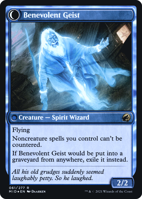 Malevolent Hermit // Benevolent Geist (PRE-61S) - rare: (Double Faced Transform) - Foil