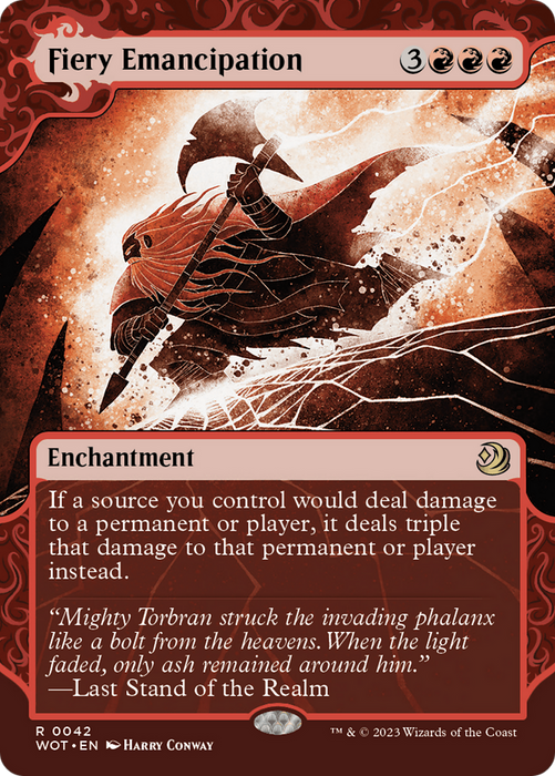 Fiery Emancipation (WOT-042) - rare: (Showcase) (Borderless) - Foil