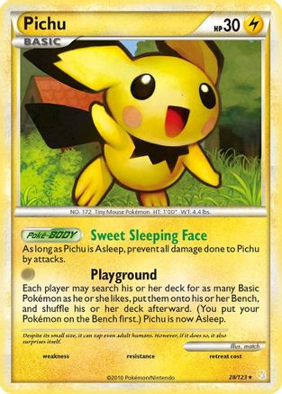 Pichu (028) - HS  - Rare - Reverse Holofoil