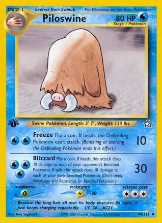 Piloswine (044/111) - NG  - Uncommon - 1st Edition