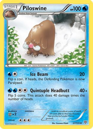 Piloswine (027) - PS  - Uncommon - Reverse Holofoil