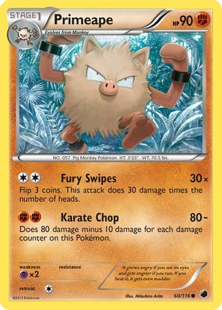 Primeape (060) - PF  - Common - Reverse Holofoil
