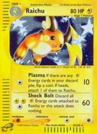 Raichu (25) (025) - E  - Holo Rare - Reverse Holofoil