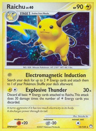 Raichu (015) - MT  - Holo Rare - Holofoil