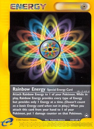 Rainbow Energy (144) - A  - Rare - Reverse Holofoil