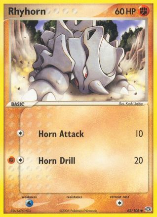 Rhyhorn (062) - E  - Common - Reverse Holofoil