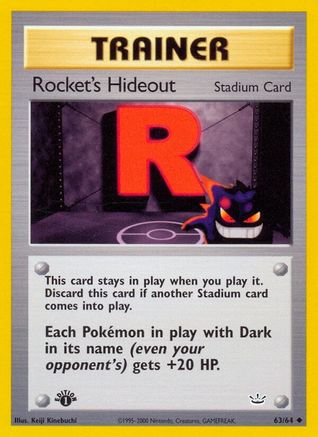 Rocket's Hideout (063/64) - NR  - Uncommon - 1st Edition