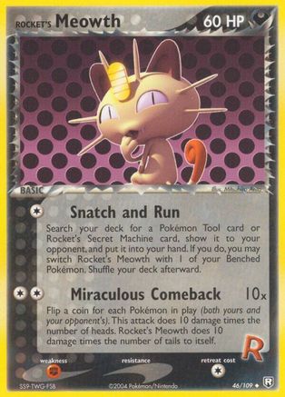 Rocket's Meowth (046/109) - TRR  - Uncommon