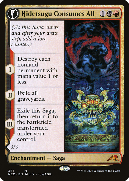 Hidetsugu Consumes All // Vessel of the All-Consuming (NEO-361) - mythic: (Showcase, fandfc) - Foil