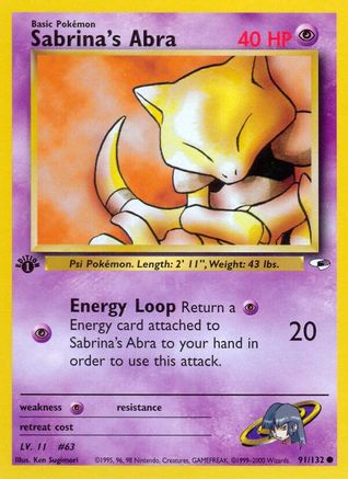 Sabrina's Abra (091/132) - GH  - Common - 1st Edition