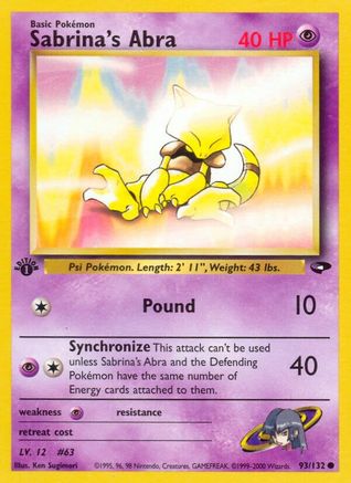 Sabrina's Abra (93) (093/132) - GC  - Common - 1st Edition