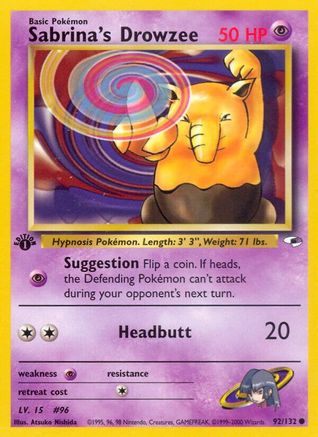 Sabrina's Drowzee (092/132) - GH  - Common - 1st Edition