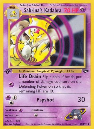 Sabrina's Kadabra (058/132) - GC  - Uncommon - 1st Edition