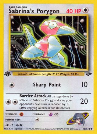 Sabrina's Porygon (098/132) - GC  - Common - 1st Edition