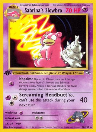 Sabrina's Slowbro (060/132) - GH  - Uncommon - 1st Edition