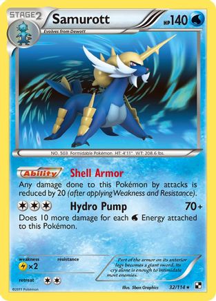 Samurott (32) (032/114) - BAW  - Holo Rare - Reverse Holofoil
