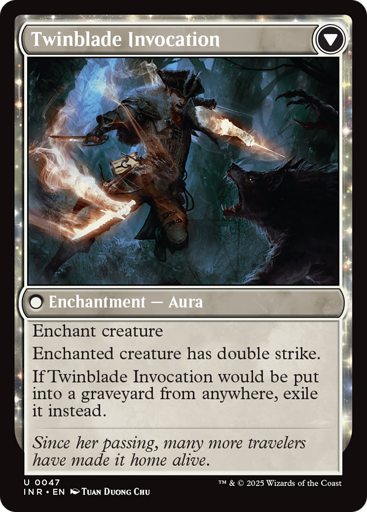 Twinblade Geist // Twinblade Invocation (INR-047) - uncommon: (enchantment)