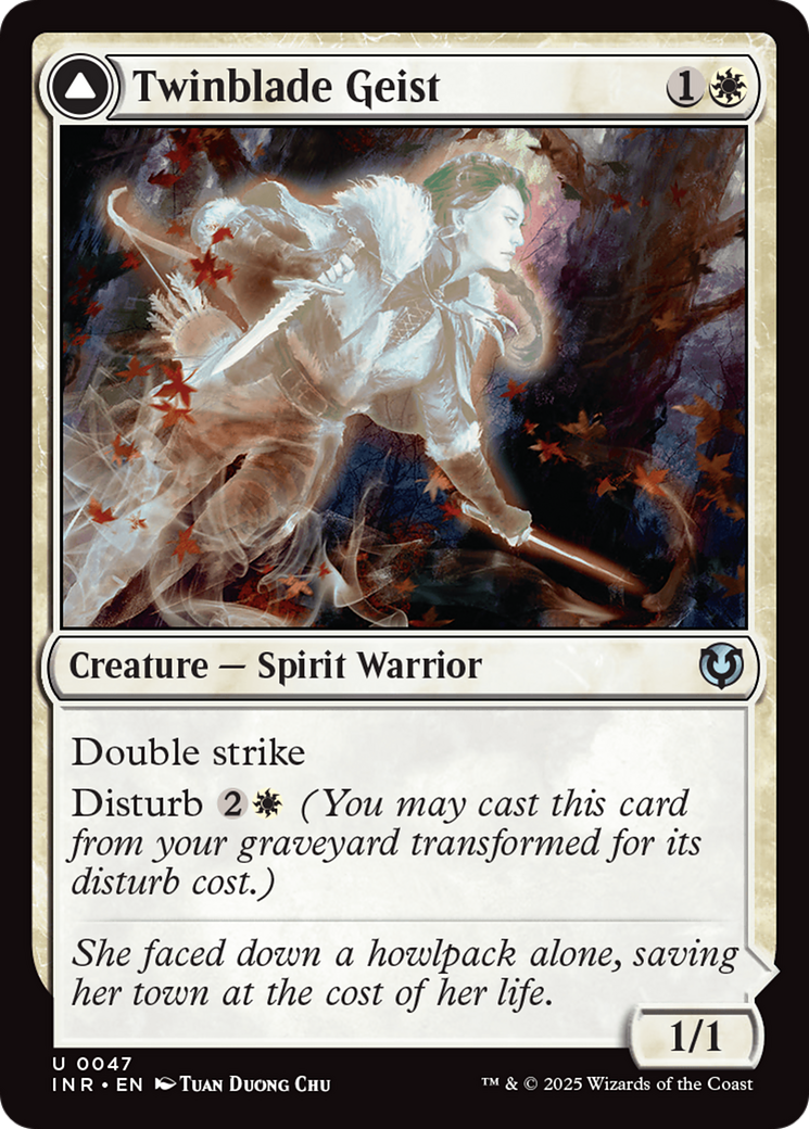 Twinblade Geist // Twinblade Invocation (INR-047) - uncommon: (enchantment)