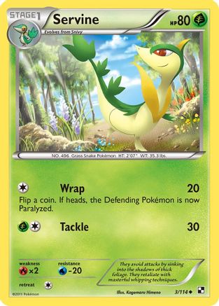 Servine (3) (003/114) - BAW  - Uncommon - Reverse Holofoil