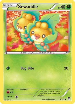 Sewaddle (008) - PS  - Common - Reverse Holofoil