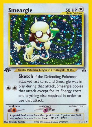 Smeargle (11) (011/75) - ND  - Holo Rare - 1st Edition Holofoil