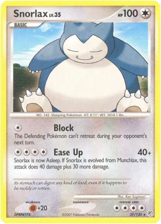 Snorlax (037/130) - DAP  - Rare - Reverse Holofoil
