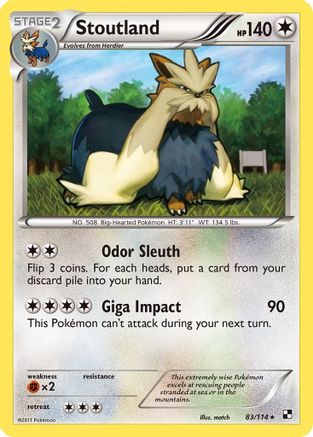 Stoutland (083) - BAW  - Rare - Reverse Holofoil