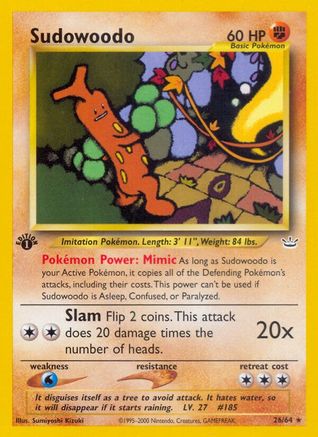 Sudowoodo (026/64) - NR  - Rare - 1st Edition