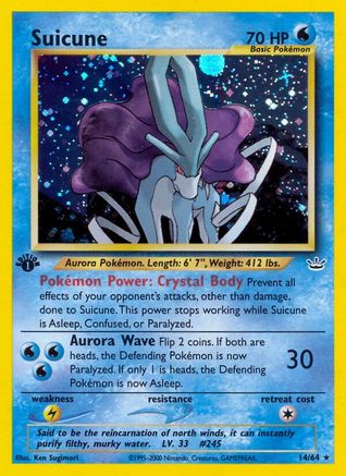 Suicune (14) (014) - NR  - Holo Rare - 1st Edition Holofoil