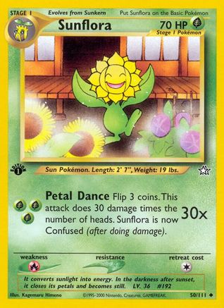 Sunflora (050/111) - NG  - Uncommon - 1st Edition
