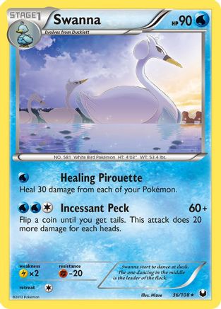 Swanna (036) - DE  - Rare - Reverse Holofoil