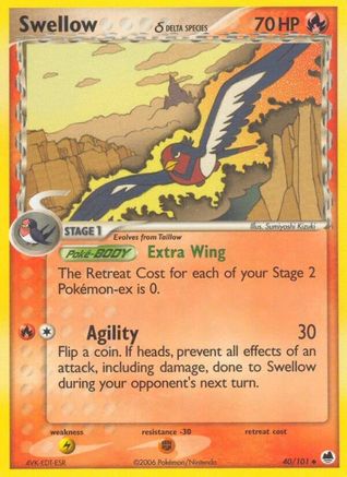 Swellow (Delta Species) (040) - DF  - Uncommon - Reverse Holofoil