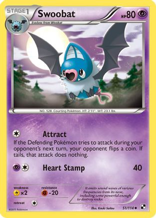 Swoobat (051) - BAW  - Uncommon - Reverse Holofoil