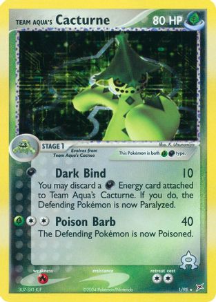 Team Aqua's Cacturne (001) - TMVTA  - Holo Rare - Reverse Holofoil