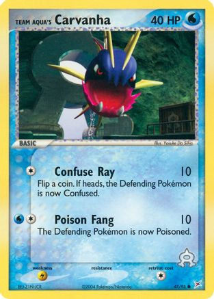 Team Aqua's Carvanha (047/95) - TMVTA  - Common - Reverse Holofoil