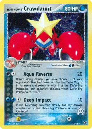 Team Aqua's Crawdaunt (002/95) - TMVTA  - Holo Rare - Reverse Holofoil