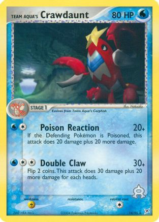 Team Aqua's Crawdaunt (014/95) - TMVTA  - Rare - Reverse Holofoil