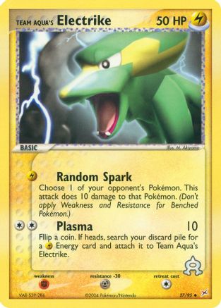 Team Aqua's Electrike (027/95) - TMVTA  - Uncommon - Reverse Holofoil