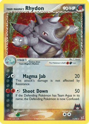 Team Magma's Rhydon (011/95) - TMVTA  - Holo Rare - Reverse Holofoil