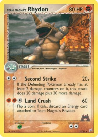 Team Magma's Rhydon (022/95) - TMVTA  - Rare - Reverse Holofoil