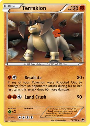 Terrakion (073) - NV  - Holo Rare - Reverse Holofoil