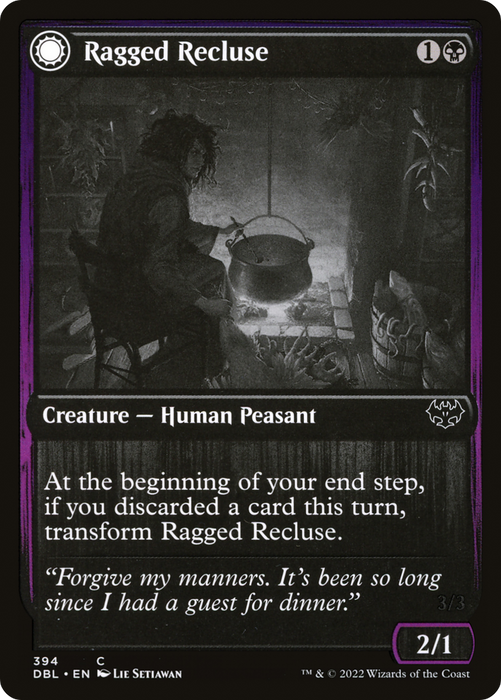 Ragged Recluse // Odious Witch (DBL-394) - common: (Double Faced Transform) - Foil