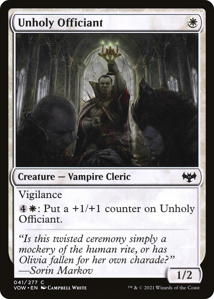 Unholy Officiant (VOW-041) - common - Foil