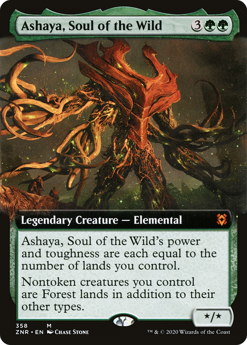 Ashaya, Soul of the Wild (ZNR-358) - mythic: (Extended Art) - Foil