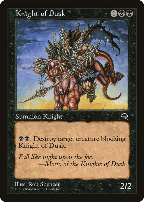 Knight of Dusk (TMP-140) - uncommon