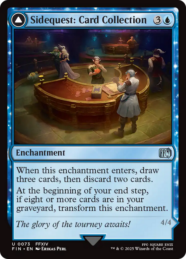 Sidequest: Card Collection // Magicked Card (FIN-073) - uncommon: (enchantment) - Foil