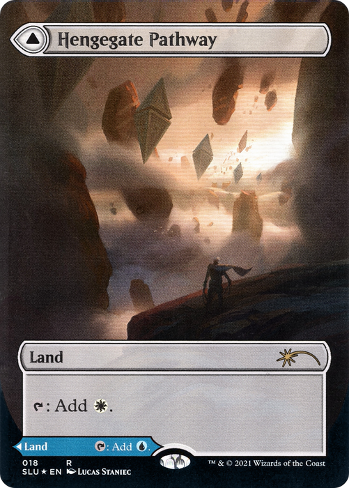 Hengegate Pathway // Mistgate Pathway (SLU-018) - rare: (Showcase) (Borderless) - Foil