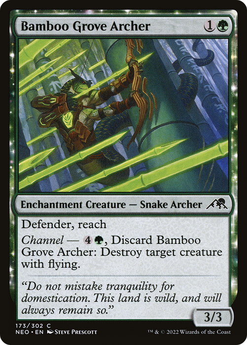 Bamboo Grove Archer (NEO-173) - common: (enchantment)
